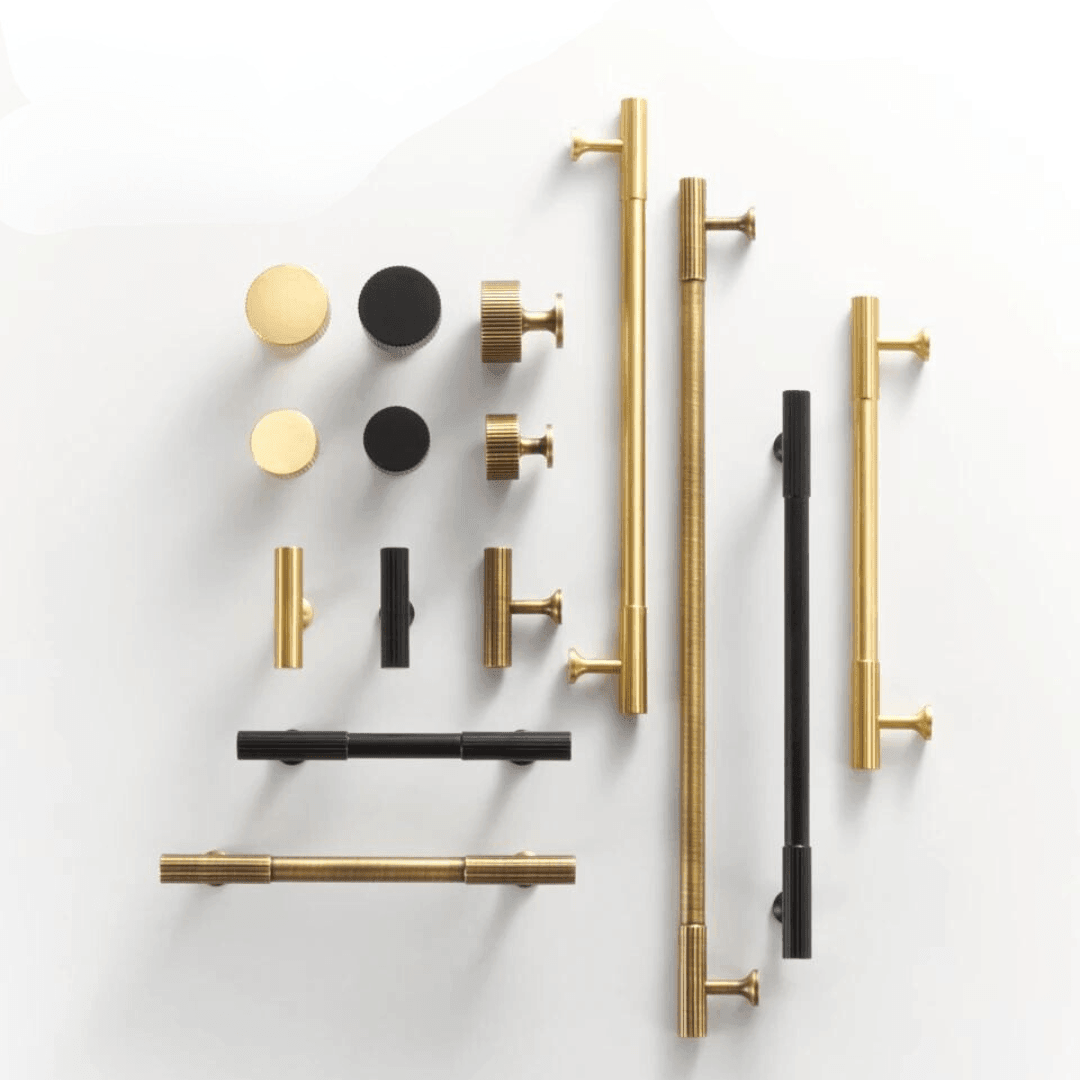 Rib Brass Knob & Pull Collection, view 2