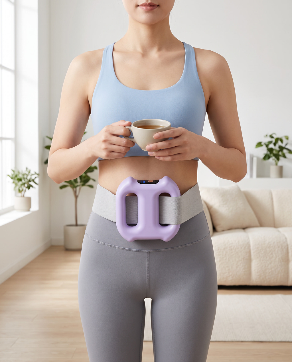 Unwind ring strapped hands-free around the waist