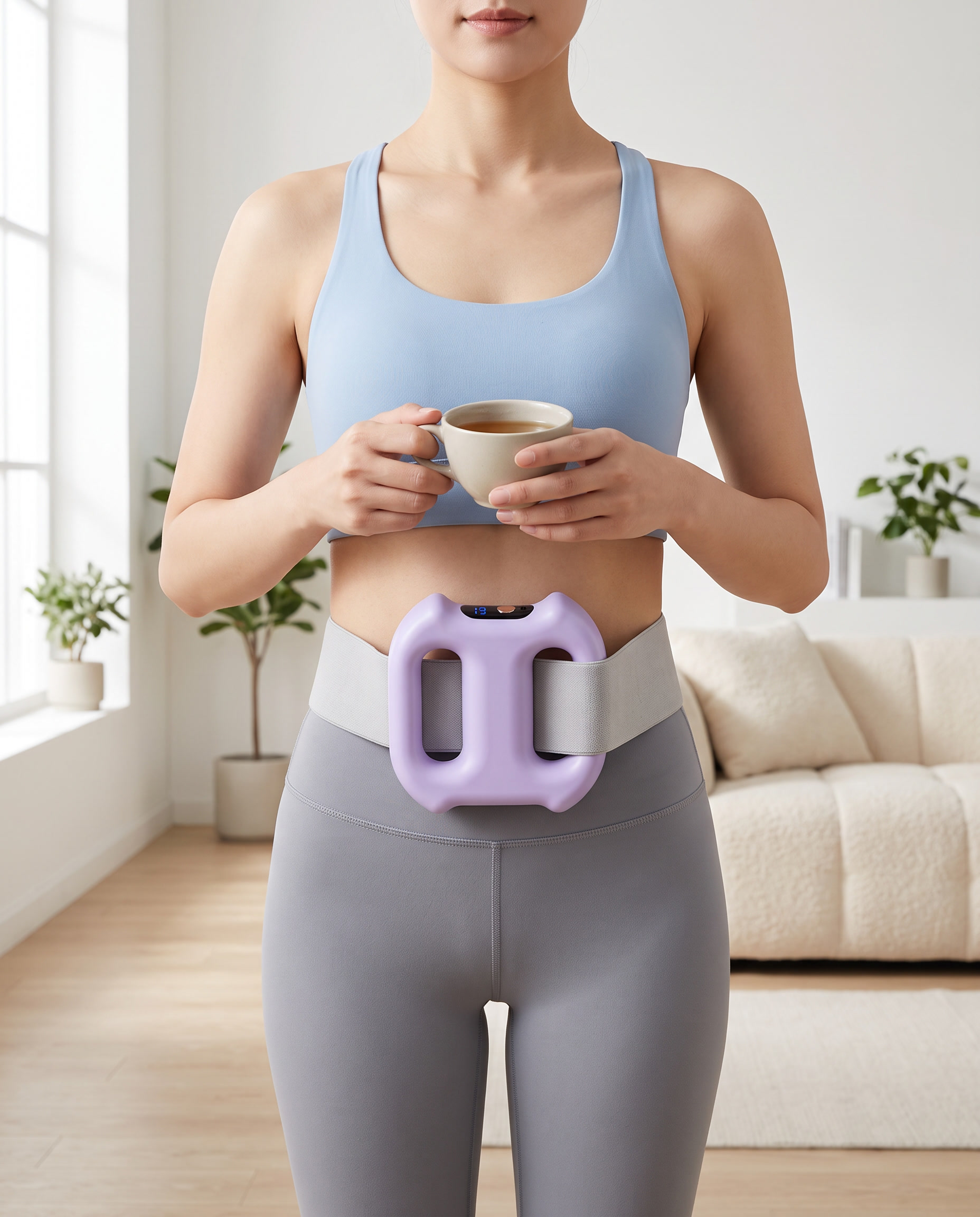 Unwind ring strapped hands-free around the waist