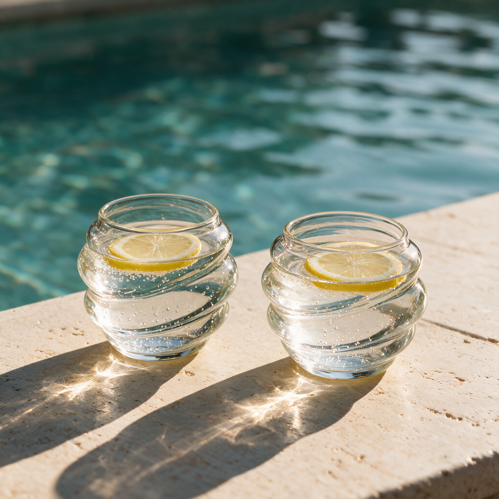 Eddy Ribbed Glass Cup, view 2