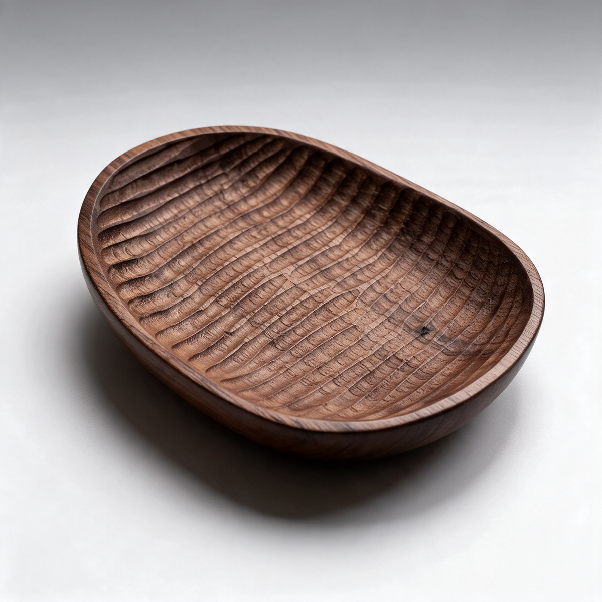 Shell Carved Wood Dish