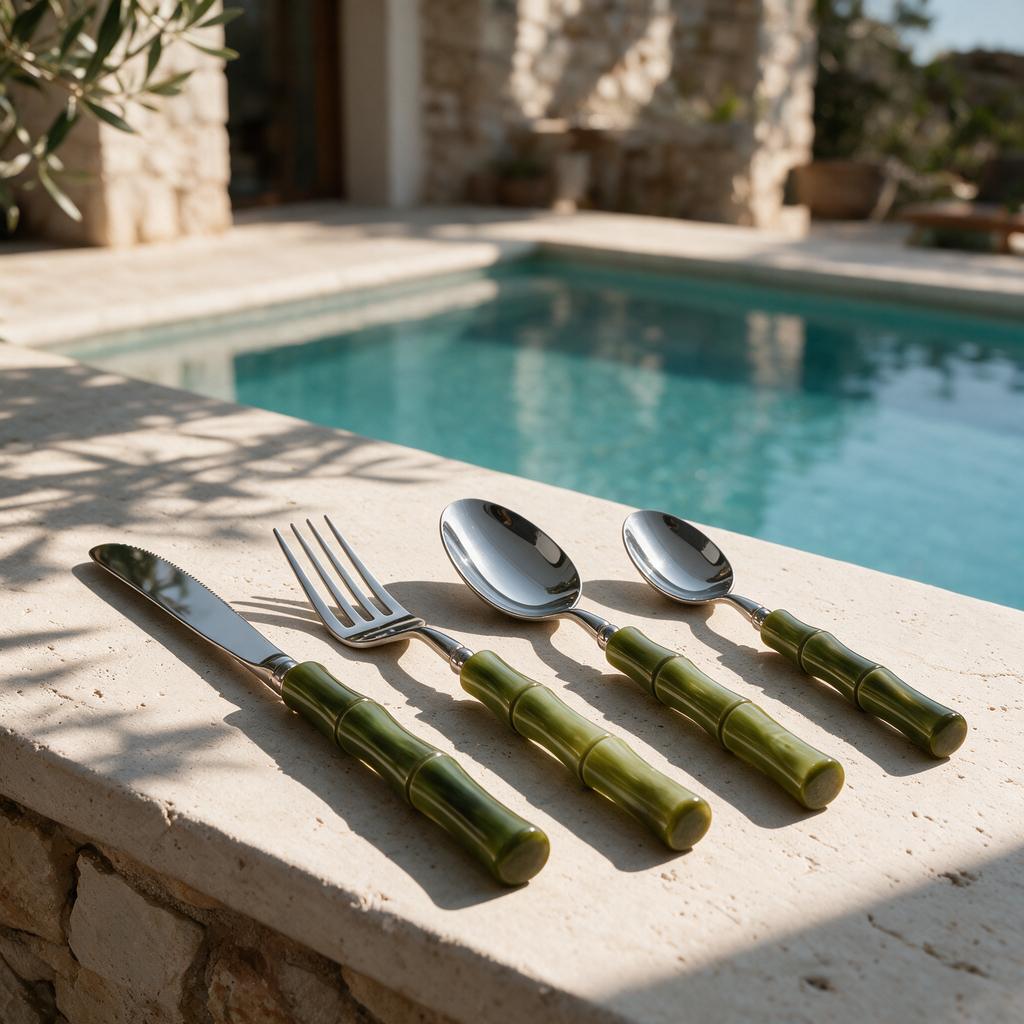 Bamboo Green Cutlery Set, view 2