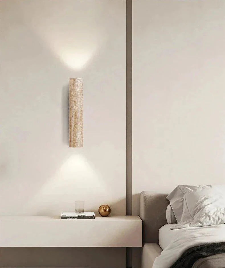 Pillar Travertine Wall Light, view 8