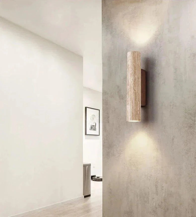 Pillar Travertine Wall Light, view 5