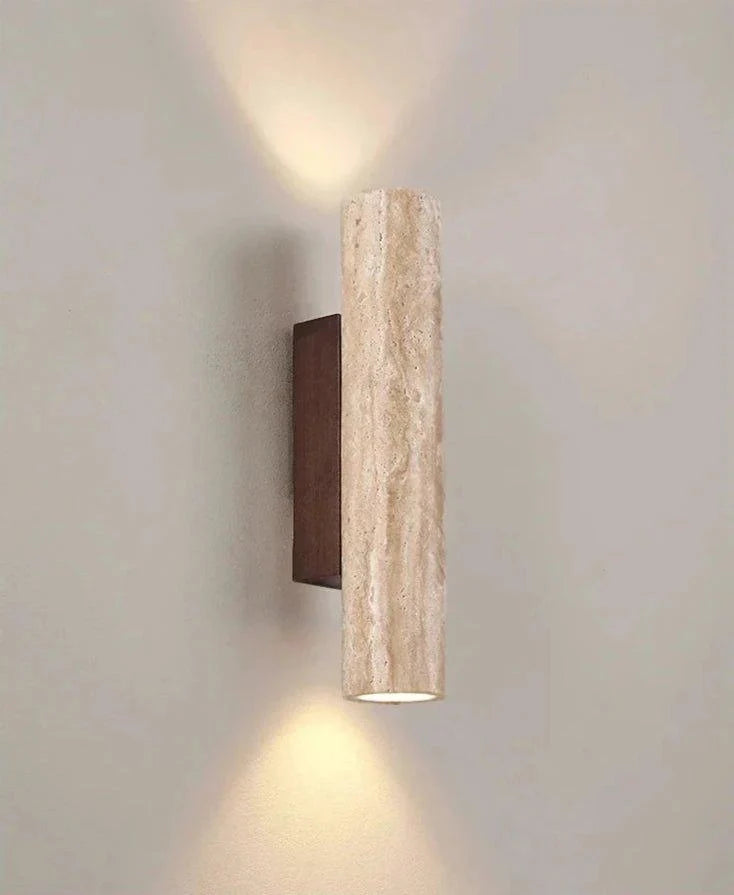 Pillar Travertine Wall Light, view 3