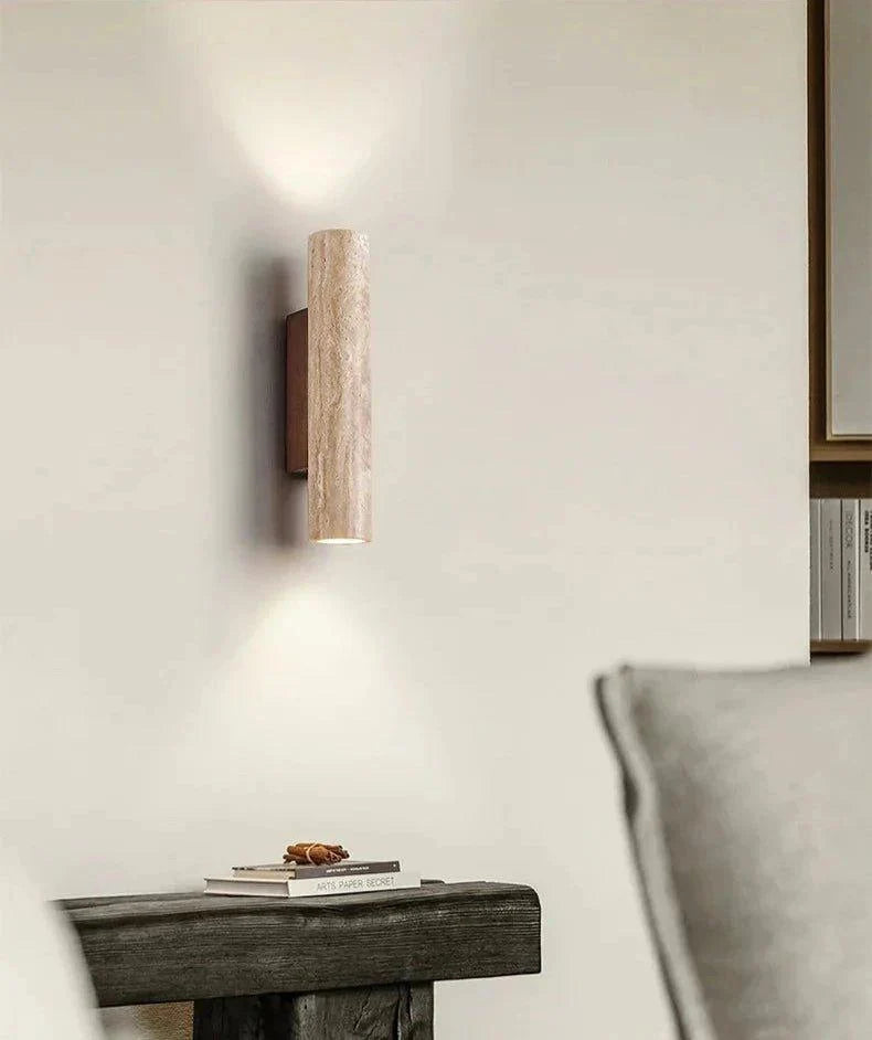 Pillar Travertine Wall Light, view 4