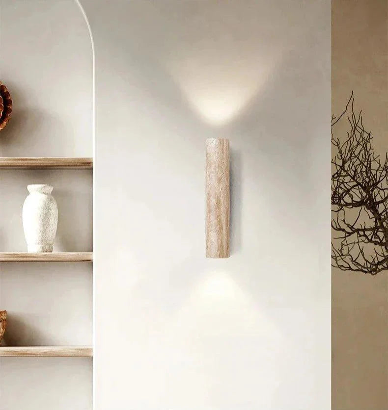 Pillar Travertine Wall Light, view 7