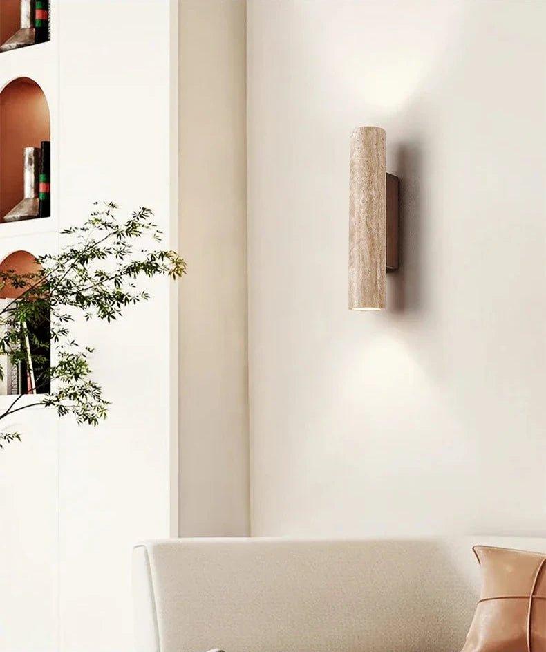 Pillar Travertine Wall Light, view 6