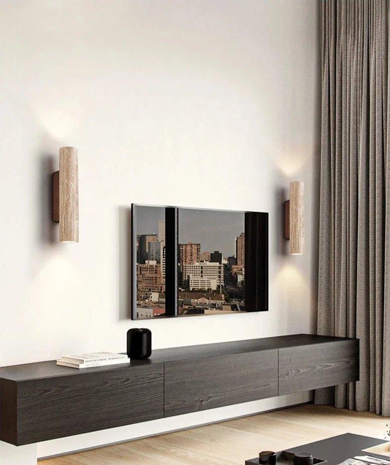 Pillar Travertine Wall Light