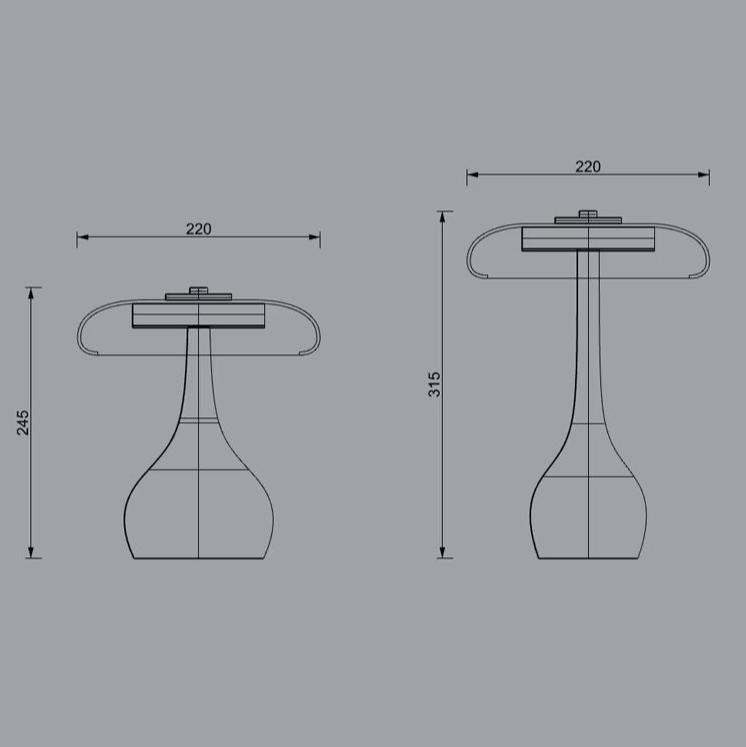 Drop Walnut & Glass Table Lamp, view 5