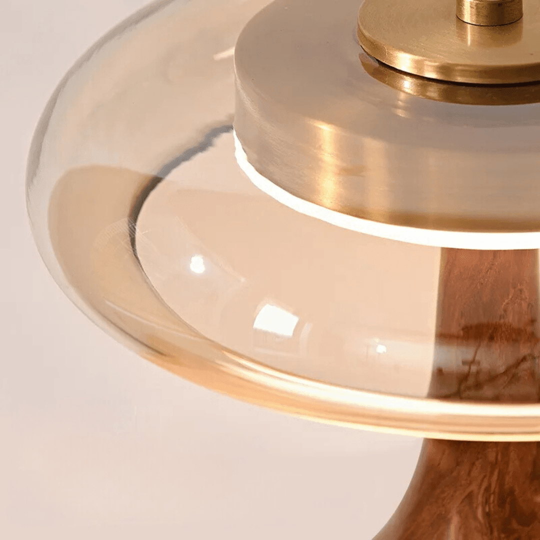 Drop Walnut & Glass Table Lamp, view 4