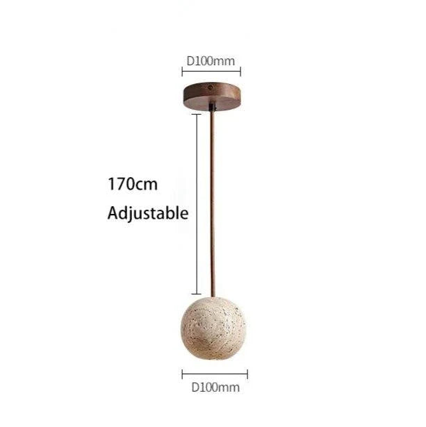 Orbit Travertine Ball Pendant, view 7