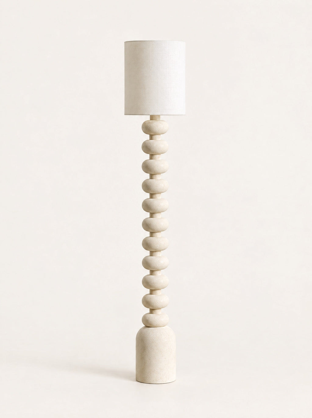 Bead Column Floor Lamp, studio photo on a warm white background
