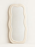 Billow Wavy Floor Mirror, studio photo on a warm white background