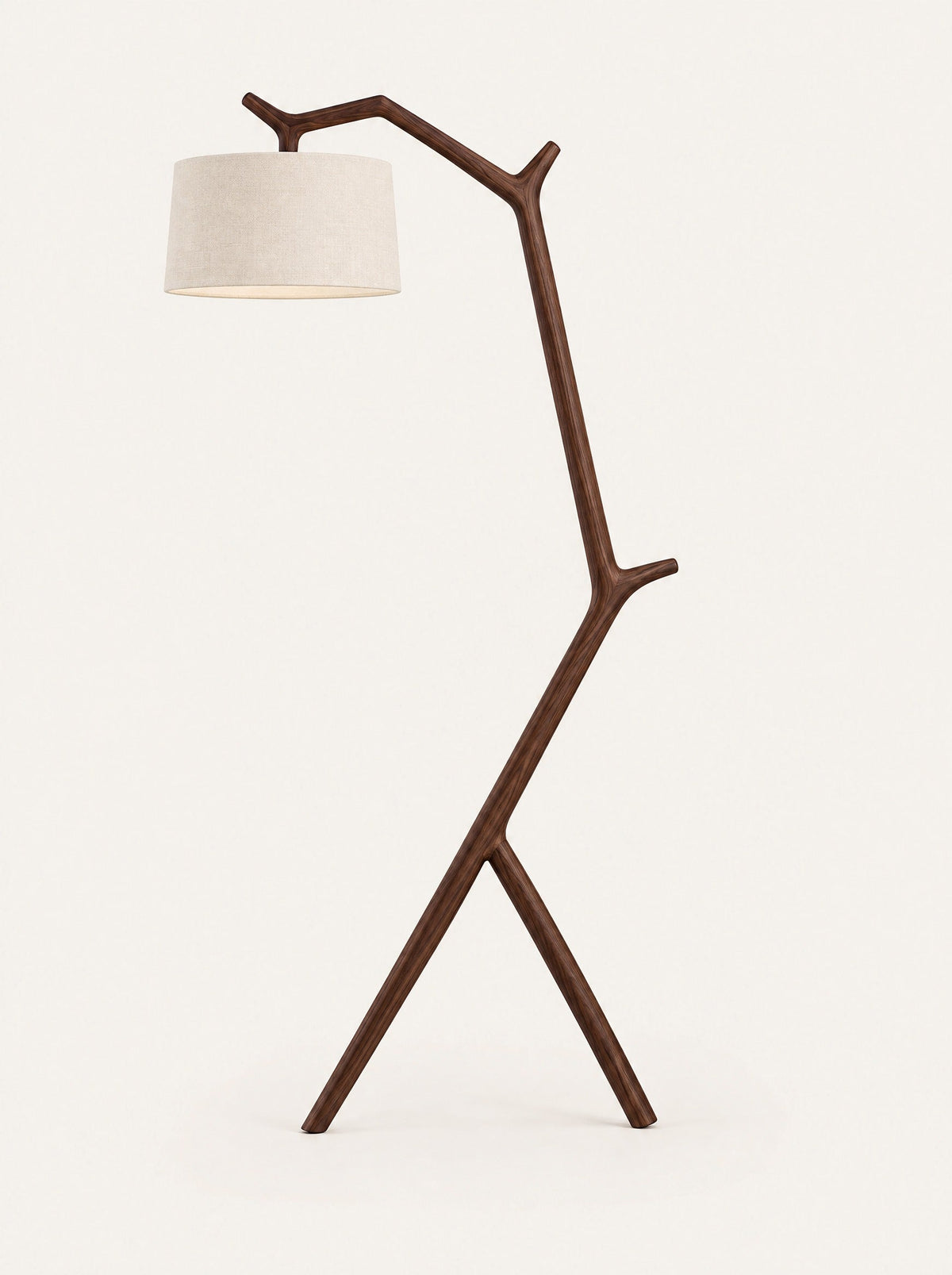 Branch Wooden Floor Lamp, studio photo on a warm white background