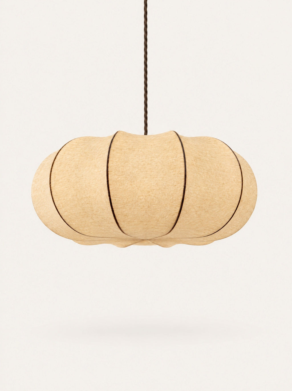 Haze Pleated Pendant, studio photo on a warm white background
