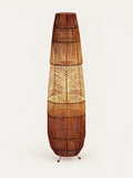 Hearth Woven Lantern Lamp, studio photo on a warm white background