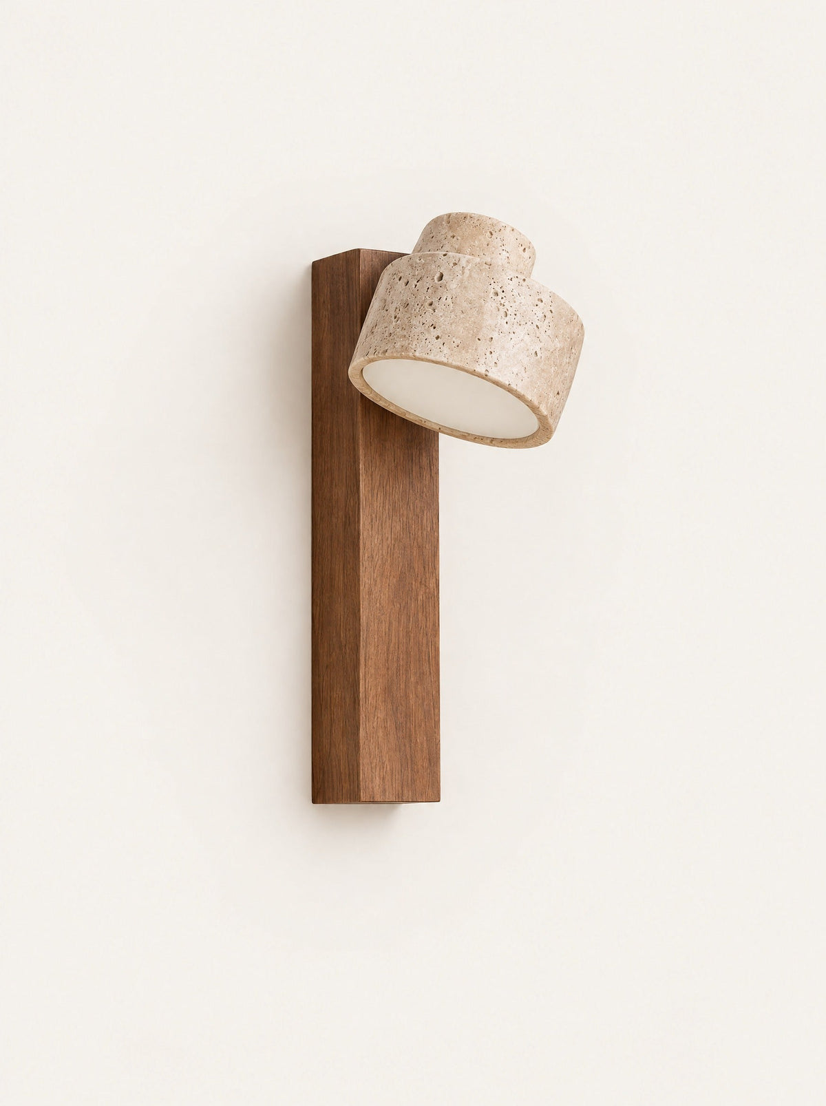 Ledge Marble & Wood Sconce, studio photo on a warm white background