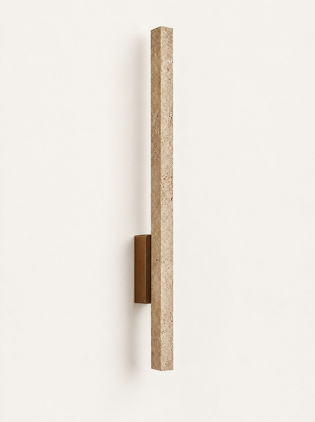 Line Travertine Linear Sconce, studio photo on a warm white background