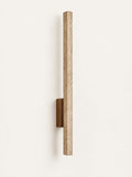 Line Travertine Linear Sconce, studio photo on a warm white background