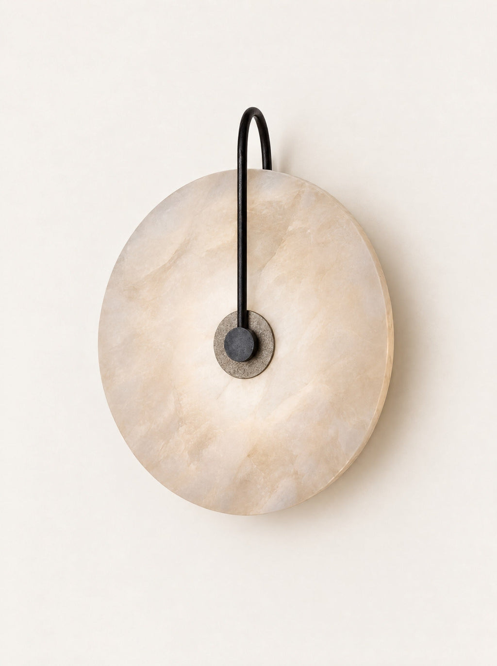 Moonstone Marble Sconce, studio photo on a warm white background
