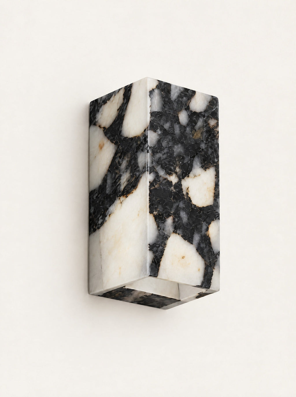 Nero Marble Cube Wall Light, studio photo on a warm white background