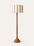 Scallop Wood Lamp, studio photo on a warm white background