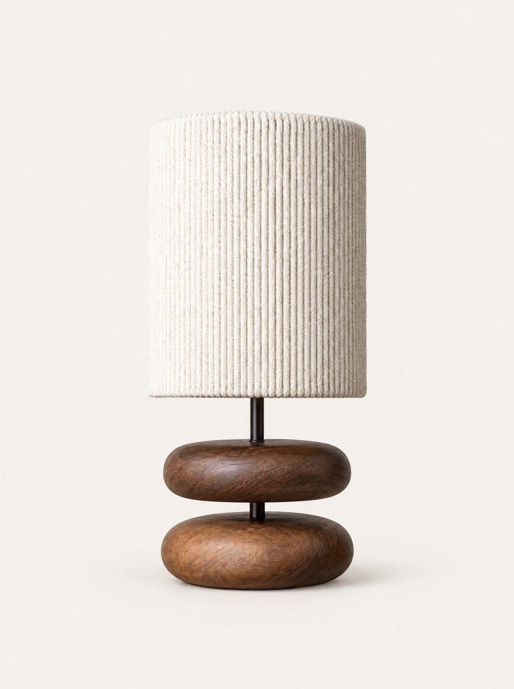 Stack Wood Table Lamp, studio photo on a warm white background