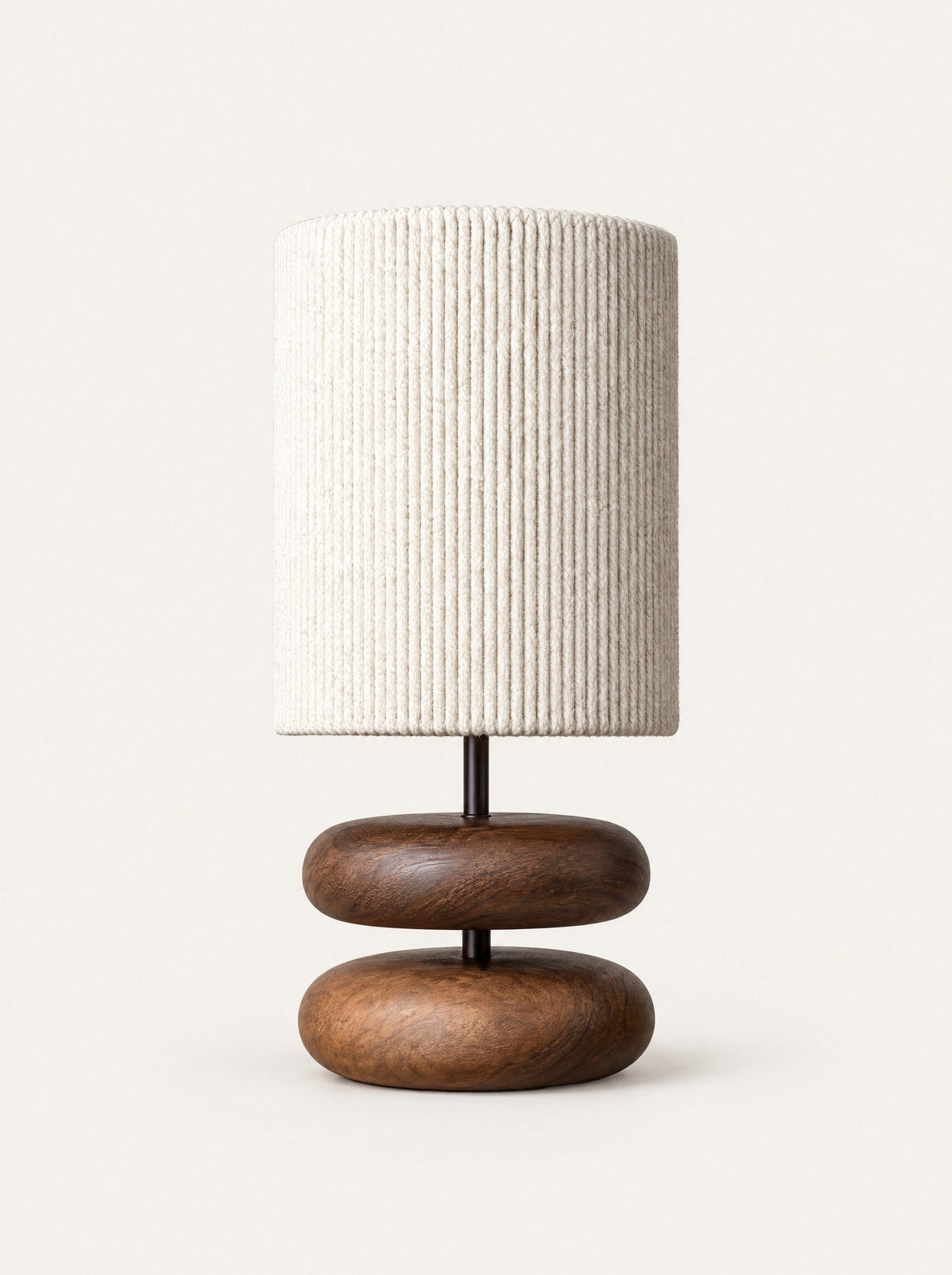 Stack Wood Table Lamp, studio photo on a warm white background