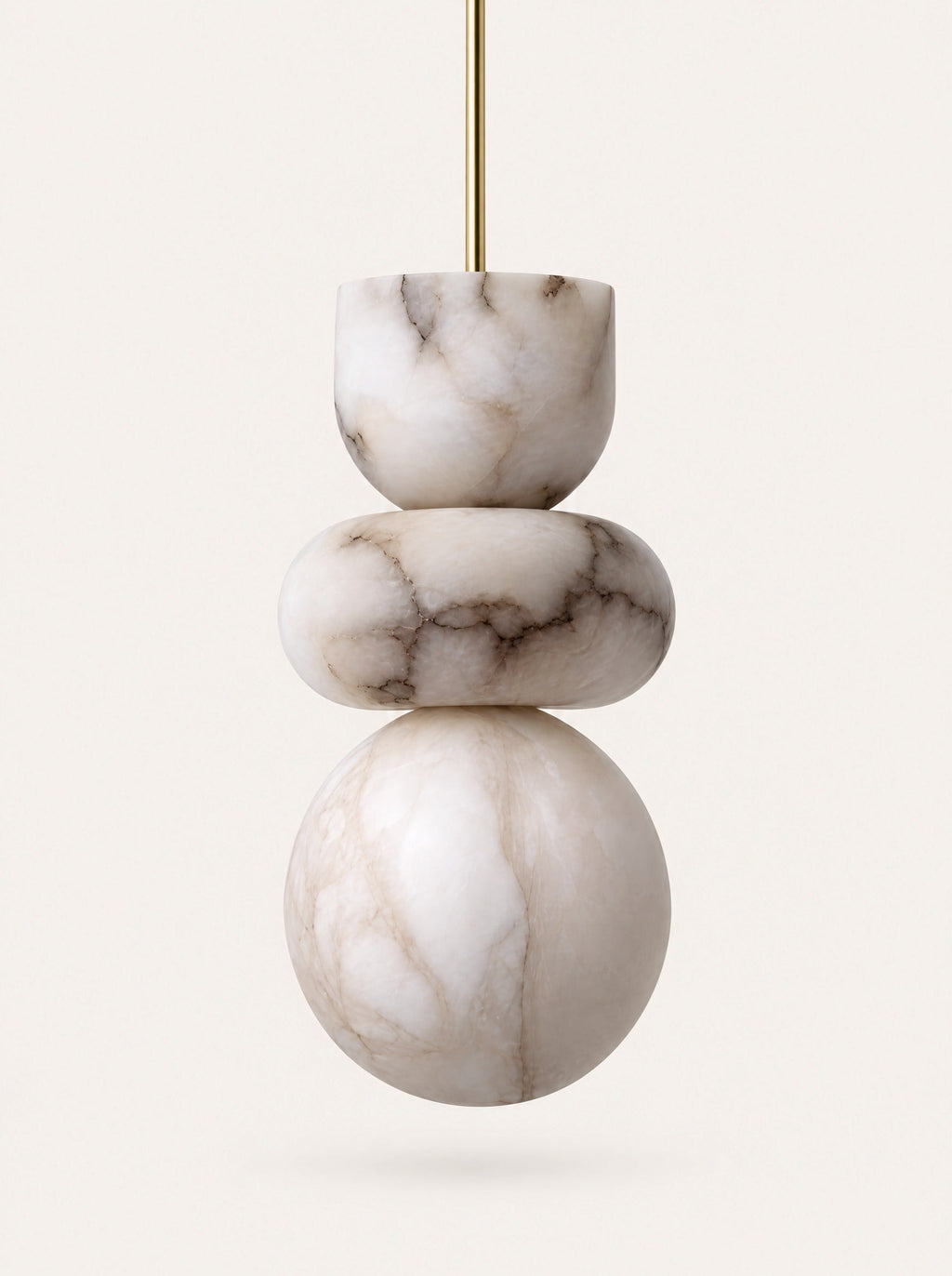 Totem Marble Pendant, studio photo on a warm white background