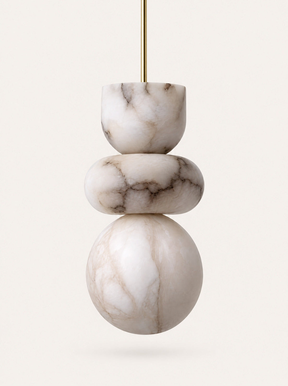 Totem Marble Pendant, studio photo on a warm white background