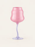 Tulip Painted Glass Goblet, studio photo on a warm white background