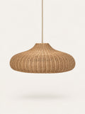 Weave Rattan Pendant, studio photo on a warm white background