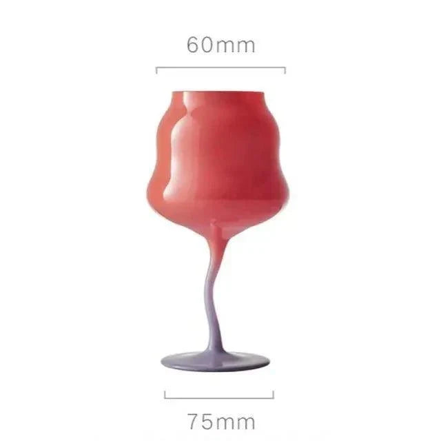 Tulip Painted Glass Goblet, view 12