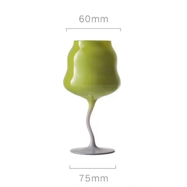 Tulip Painted Glass Goblet, view 6