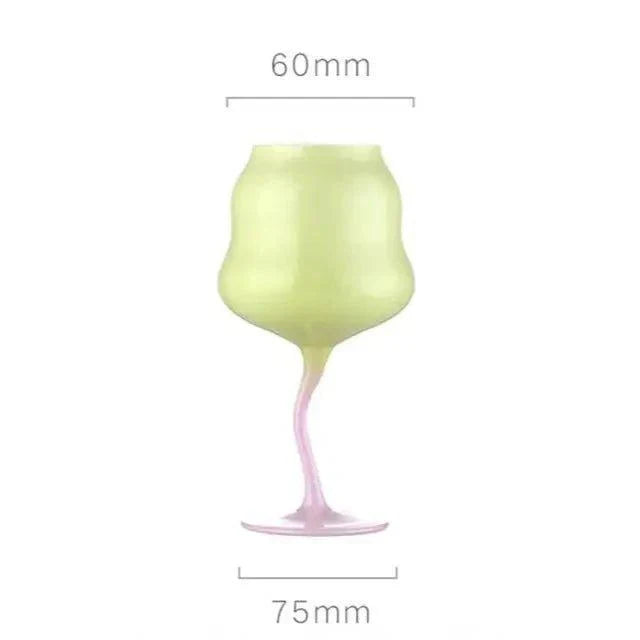 Tulip Painted Glass Goblet, view 8