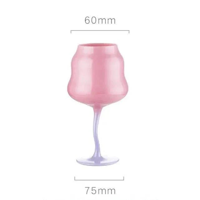 Tulip Painted Glass Goblet, view 11