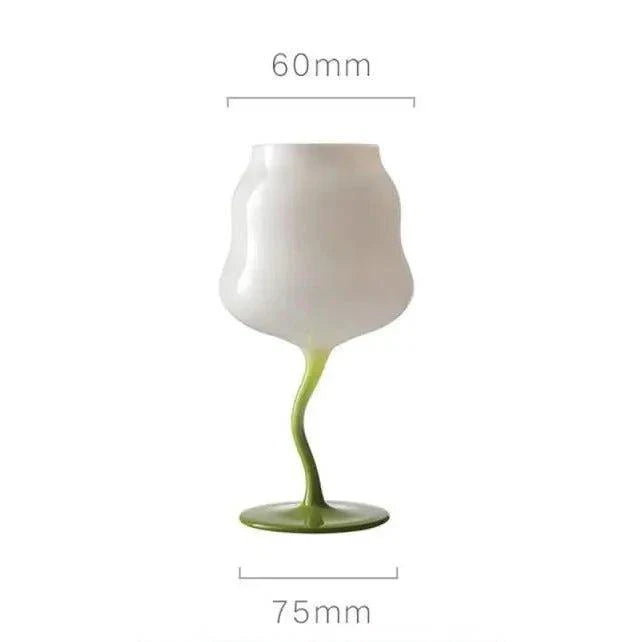 Tulip Painted Glass Goblet, view 9
