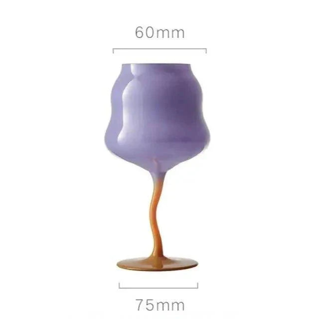 Tulip Painted Glass Goblet, view 13