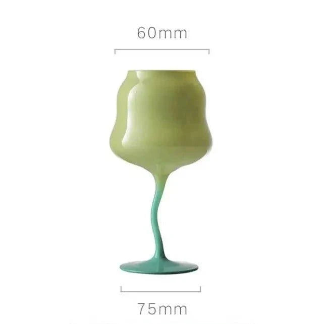 Tulip Painted Glass Goblet, view 7